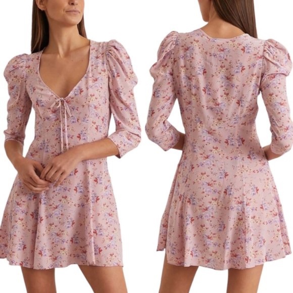 LoveShackFancy Juree Mini Dress in Pink Dust Storm - Picture 2 of 9